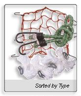 134 Elastic Luggage Cord＆Nylon Rope＆Cargo Net＆Emergency Tools Kit